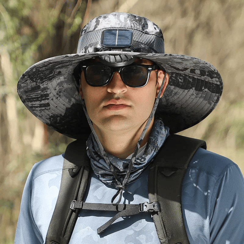 New Solar-Powered Outdoor Cooling Fan Hat — Sun Protection Hat with Solar Fan | Dual-Power Rechargeable Fan | Outdoor Water-Resistant Fan | Ideal for Sporting Events | Unisex Design | TikTokShopSpringGlowUp Sun Bucket Hat Lightweight Golf Hat