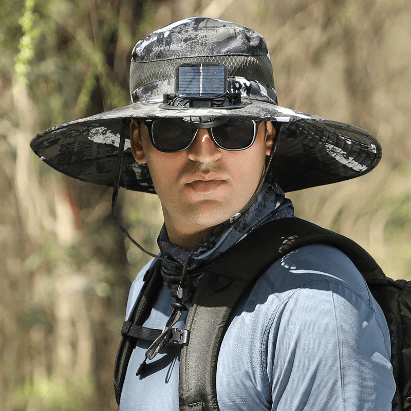 New Solar-Powered Outdoor Cooling Fan Hat — Sun Protection Hat with Solar Fan | Dual-Power Rechargeable Fan | Outdoor Water-Resistant Fan | Ideal for Sporting Events | Unisex Design | TikTokShopSpringGlowUp Sun Bucket Hat Lightweight Golf Hat