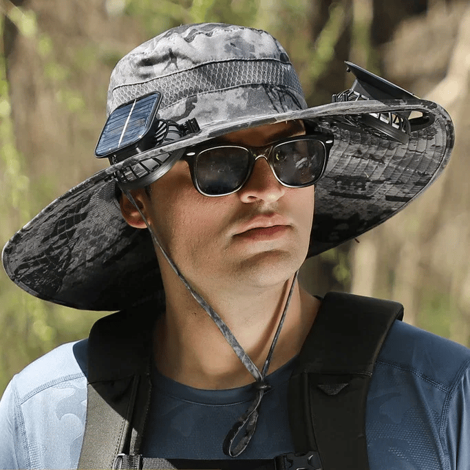 New Solar-Powered Outdoor Cooling Fan Hat — Sun Protection Hat with Solar Fan | Dual-Power Rechargeable Fan | Outdoor Water-Resistant Fan | Ideal for Sporting Events | Unisex Design | TikTokShopSpringGlowUp Sun Bucket Hat Lightweight Golf Hat