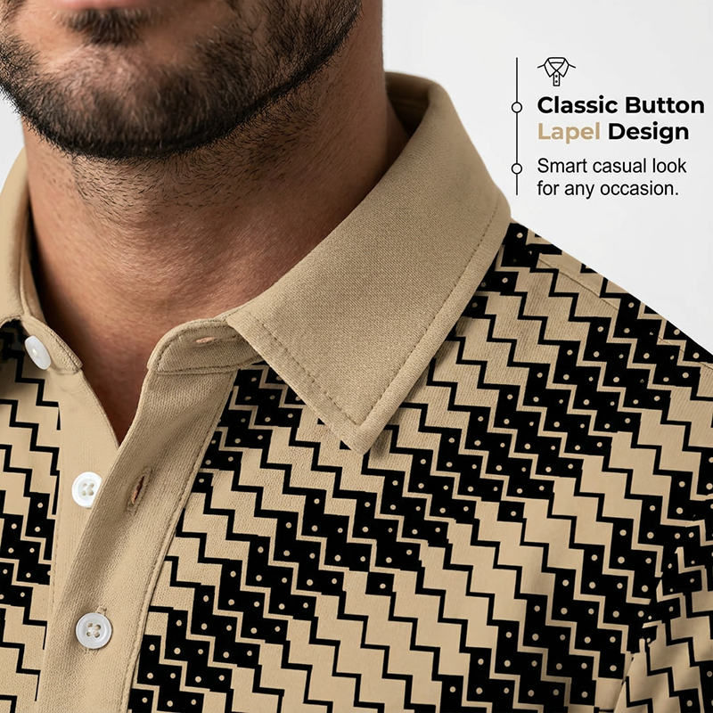 📢📢50% OFF !! ⏰Men's Geometric Print Collared Shirts
