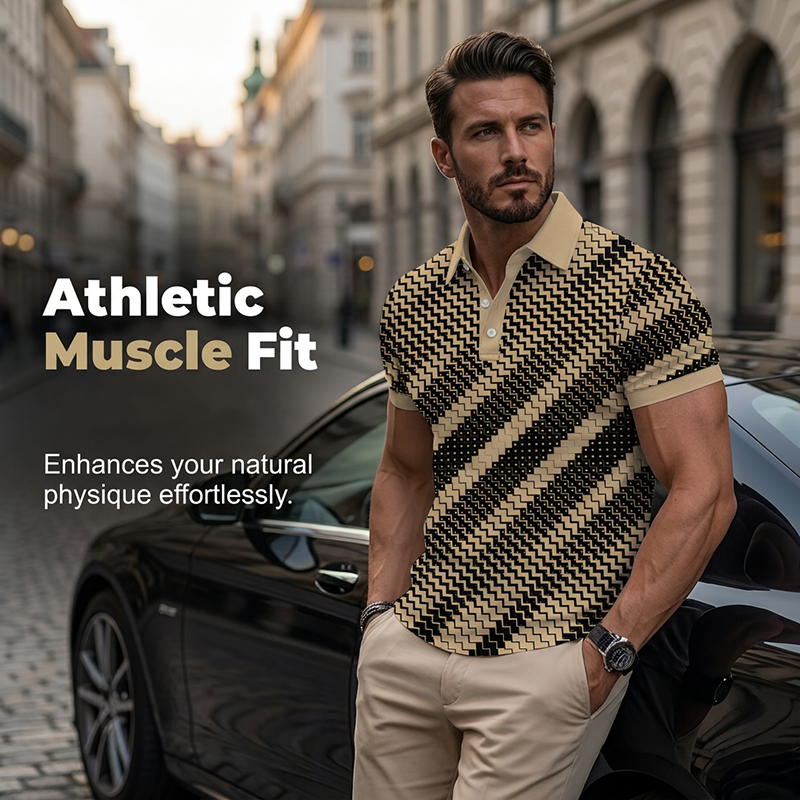 📢📢50% OFF !! ⏰Men's Geometric Print Collared Shirts