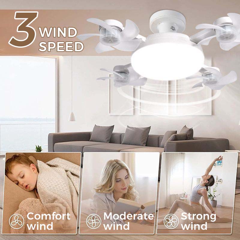 🌀49% OFF NOW! 💡Foldable Socket Ceiling Fan Light with Remote, Energy-Saving Cooling & Lighting for Bedroom & Home