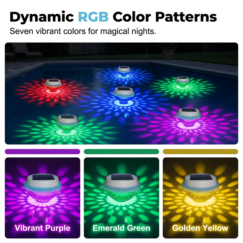 💥Solar Floating Pool Lights with Remote Control — RGB Colour-Changing, IP68 Waterproof, 16 Lighting Modes
