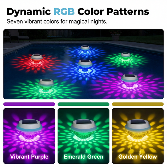 💥Solar Floating Pool Lights with Remote Control — RGB Colour-Changing, IP68 Waterproof, 16 Lighting Modes