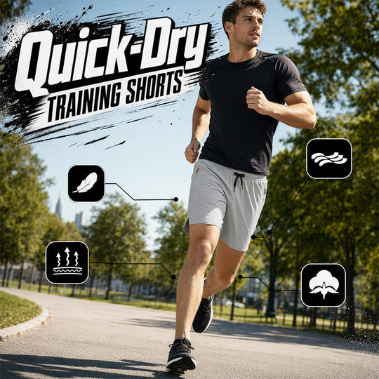 Men's Quick Dry Sports Shorts with Zipper Pockets