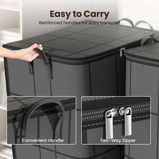 Spacious Moving Storage Bin, Zippered Organizer for Quilts, Bedding & Sweaters, Large Capacity Fabric Bag for Moving Day, Closet & Bedroom Use