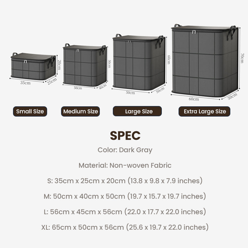 Spacious Moving Storage Bin, Zippered Organizer for Quilts, Bedding & Sweaters, Large Capacity Fabric Bag for Moving Day, Closet & Bedroom Use