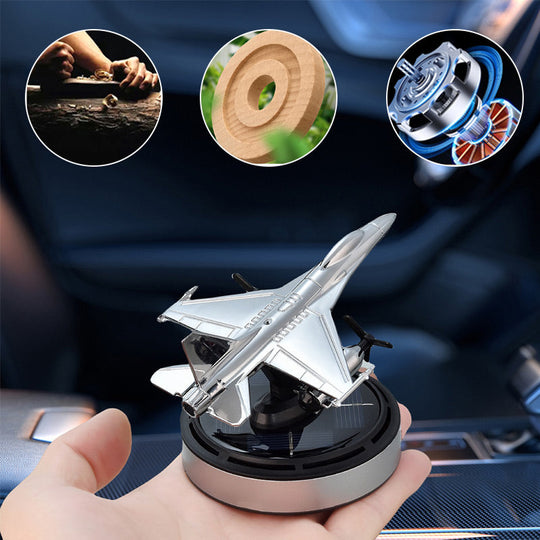 🚗A great car fragrance elevates your driving demeanor instantly！Airplane Solar Energy Rotating Car Air Freshener Scents Diffuser Ornament