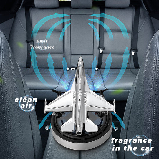 🚗A great car fragrance elevates your driving demeanor instantly！Airplane Solar Energy Rotating Car Air Freshener Scents Diffuser Ornament