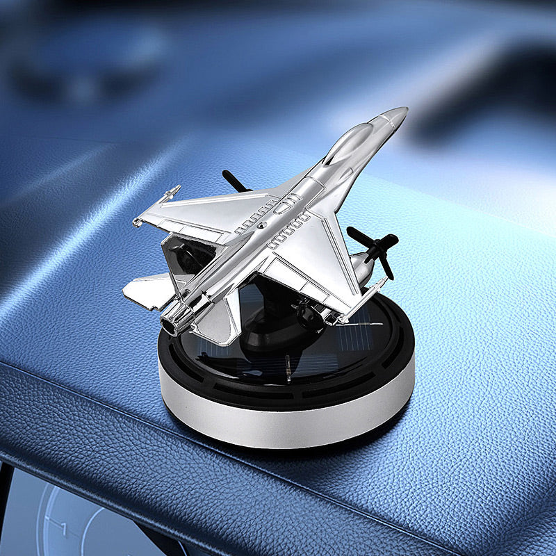 🚗A great car fragrance elevates your driving demeanor instantly！Airplane Solar Energy Rotating Car Air Freshener Scents Diffuser Ornament