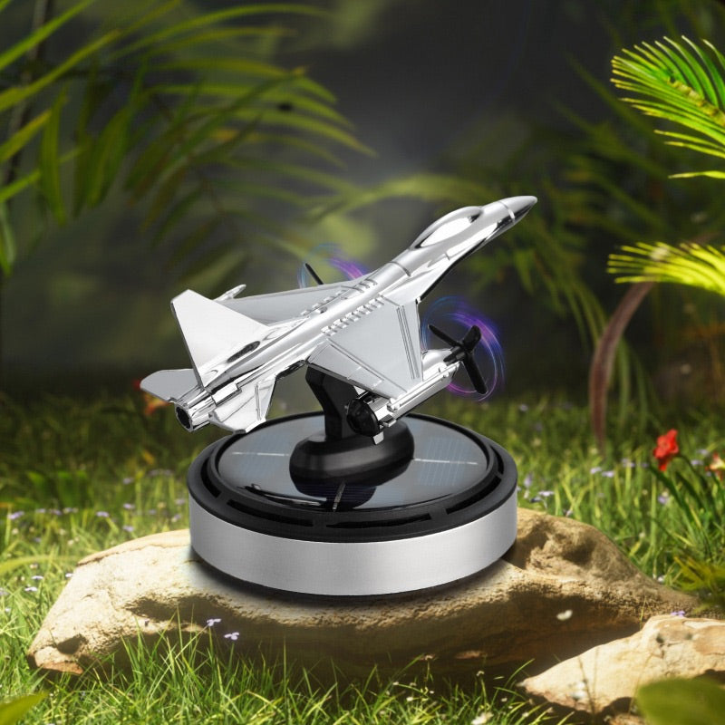 🚗A great car fragrance elevates your driving demeanor instantly！Airplane Solar Energy Rotating Car Air Freshener Scents Diffuser Ornament