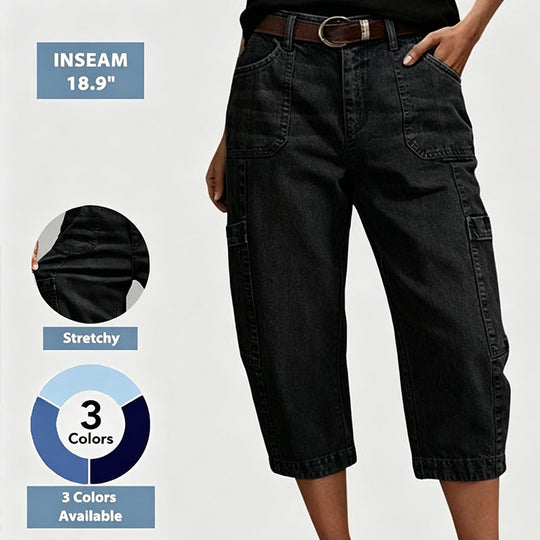 ⏳Limited-time 50% off⏰Women's Casual Stretchy Cropped Denim Pants👖