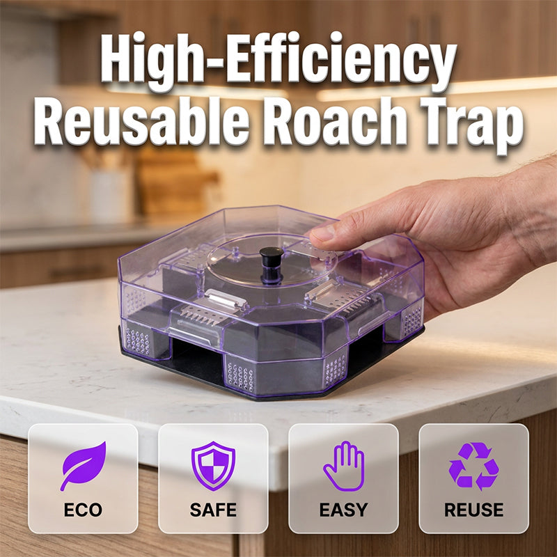 Reusable Roach Trap – Physical capture, no toxic sprays. One‑way doors, easy to check & clean. Safe for homes with kids & pets! 🏠✨