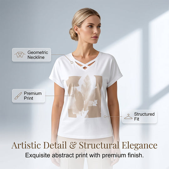 ⏰Women Casual Two Piece Set V Neck Tee and Cropped Pants