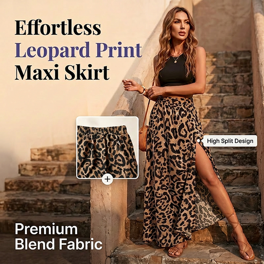 🎁2026 New Arrivals 50% OFF💥Women's Leopard Print High Split Maxi Skirt 🐆
