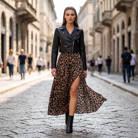 🎁2026 New Arrivals 50% OFF💥Women's Leopard Print High Split Maxi Skirt 🐆