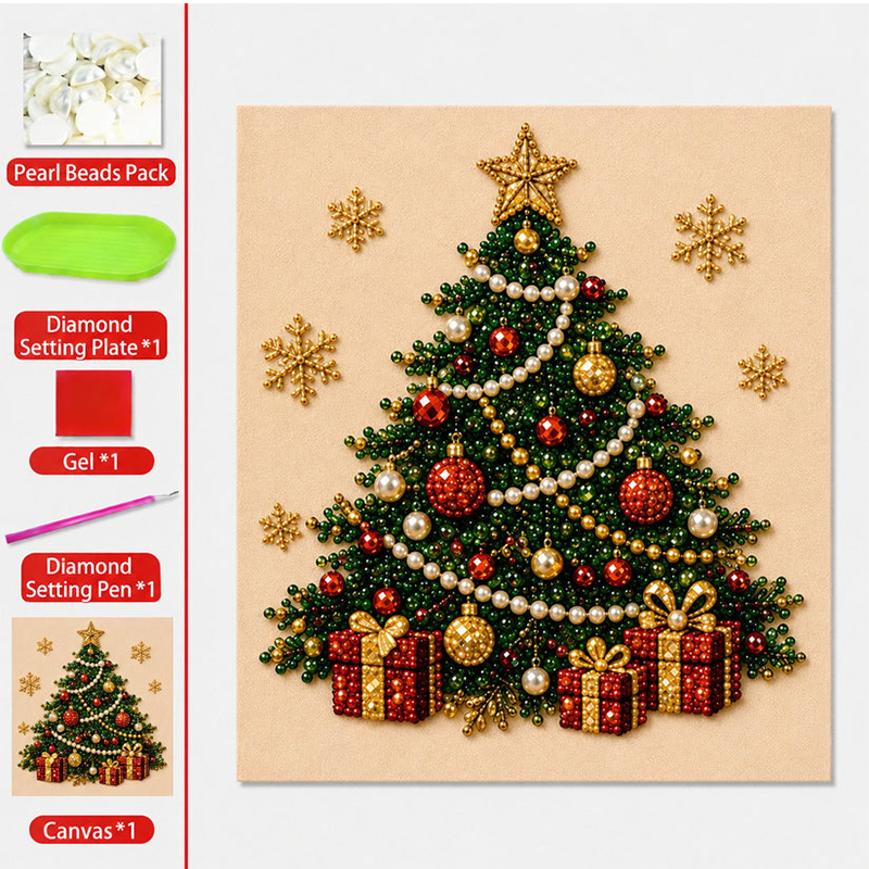 🧘Relaxing & Beginner-Friendly - 🎨💎DIY Christmas Pearl Diamond Painting Art Kit