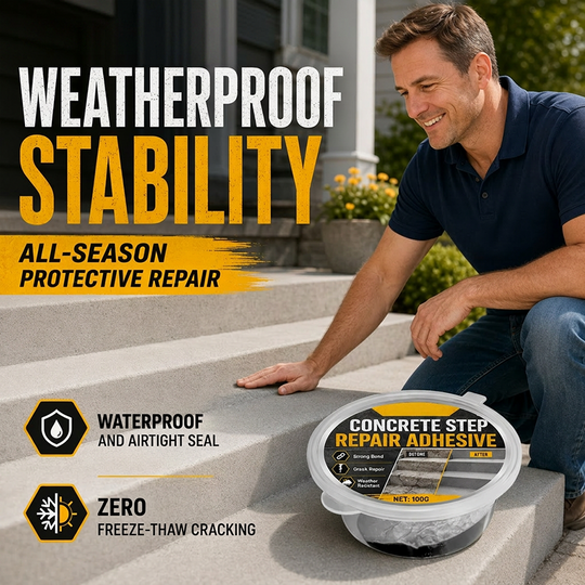🥳2026 HOT SALE🥳💞50K+ SOLD!🔧🏠 50% OFF! Concrete Step Repair Adhesive – Permanently bonds cracked stairs & walkways. Weatherproof – resists heat, ice & rain. Walk safely again! 🛡️✨