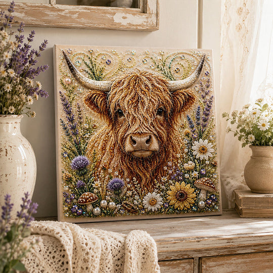 🦉💛 Highland Cow Pearl Art DIY Kit – Relaxing DIY Craft to Create Stunning Coastal Artwork (📦Buy 4 Free Shipping)