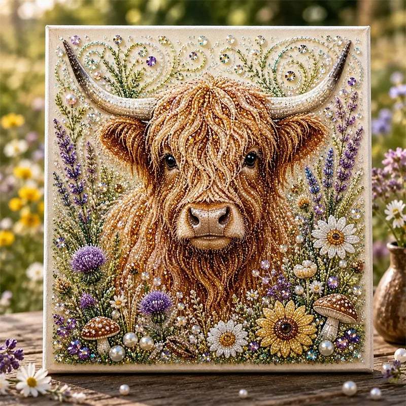 🦉💛 Highland Cow Pearl Art DIY Kit – Relaxing DIY Craft to Create Stunning Coastal Artwork (📦Buy 4 Free Shipping)