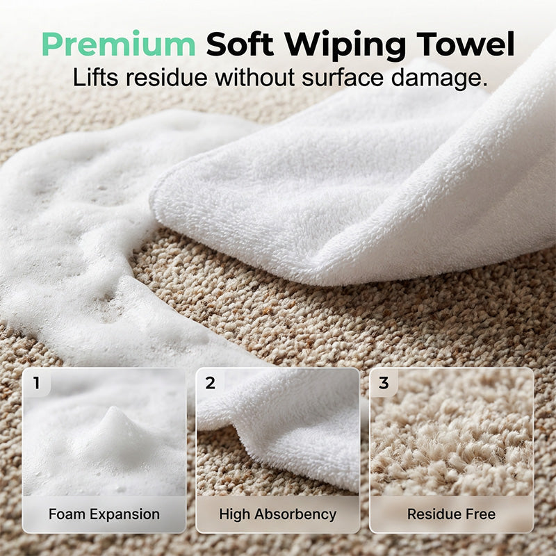 ⏳ Limited Time Buy 2 Get 1 Free! ✨Waterless Carpet Foam Stain Remover with Towel