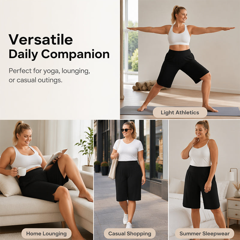 ⏰Last Day Sale 50% OFF🩳Women's Casual Wide-Leg Knee-Length Shorts