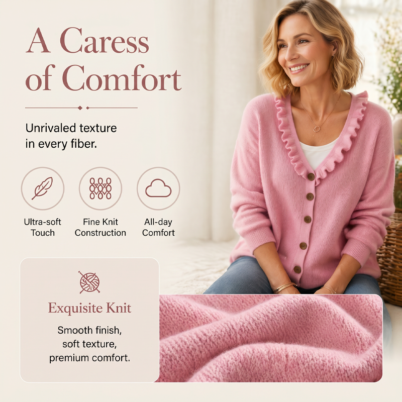 ✨2026 Collection at 50% OFF🎁Women's Ruffle Collar Knit Cardigan