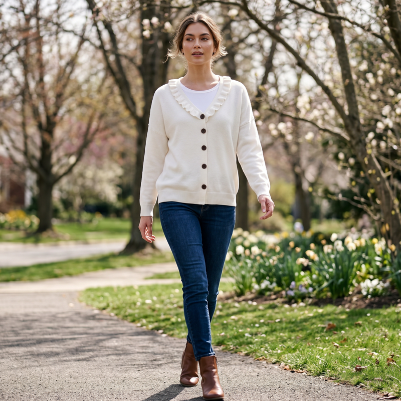 ✨2026 Collection at 50% OFF🎁Women's Ruffle Collar Knit Cardigan