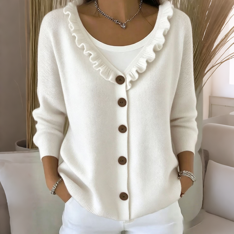 ✨2026 Collection at 50% OFF🎁Women's Ruffle Collar Knit Cardigan