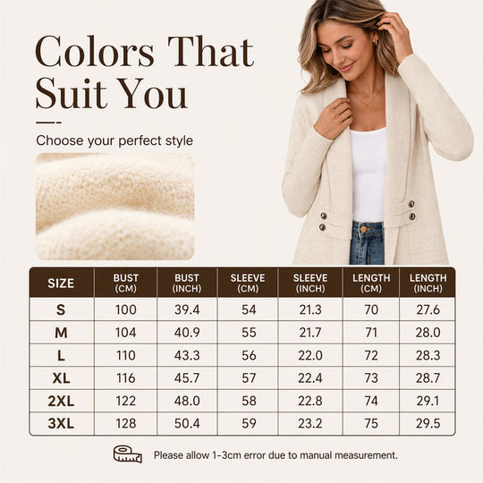 ✨Women's Casual Double-Breasted Knit Cardigan – Elegant Casual Layer For Cosy Everyday Style 🤍