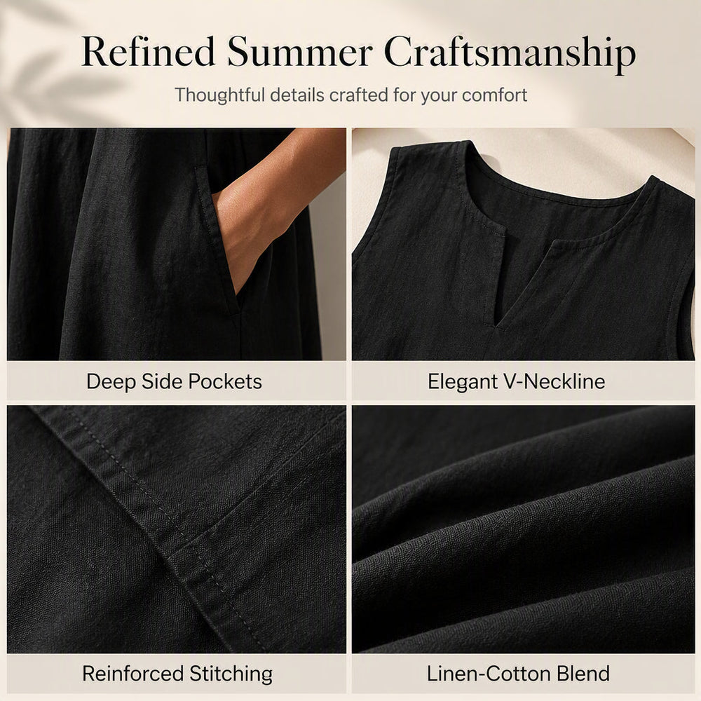 ☀️Women's Sleeveless V-Neck Wide-Leg Jumpsuit With Pockets– Effortless Chic With Pockets For Everyday Style🤍