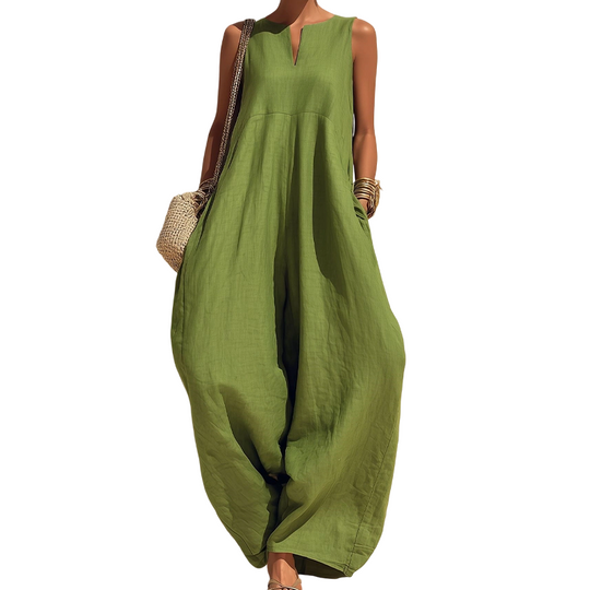 ☀️Women's Sleeveless V-Neck Wide-Leg Jumpsuit With Pockets– Effortless Chic With Pockets For Everyday Style🤍