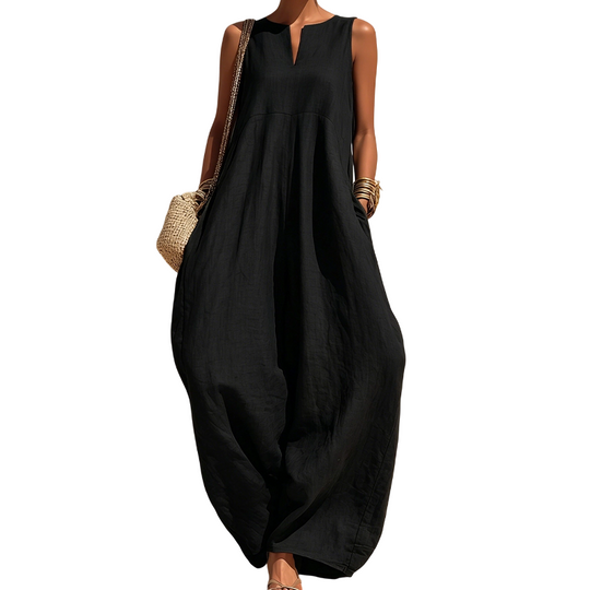 ☀️Women's Sleeveless V-Neck Wide-Leg Jumpsuit With Pockets– Effortless Chic With Pockets For Everyday Style🤍