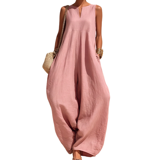 ☀️Women's Sleeveless V-Neck Wide-Leg Jumpsuit With Pockets– Effortless Chic With Pockets For Everyday Style🤍