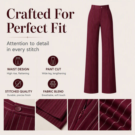 ✨Hot Sale 50% OFF 👖Women's High-Waisted Striped Wide-Leg Pants