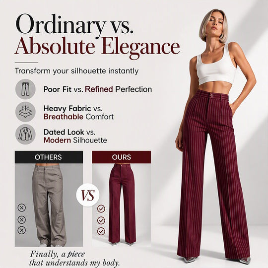 ✨Hot Sale 50% OFF 👖Women's High-Waisted Striped Wide-Leg Pants