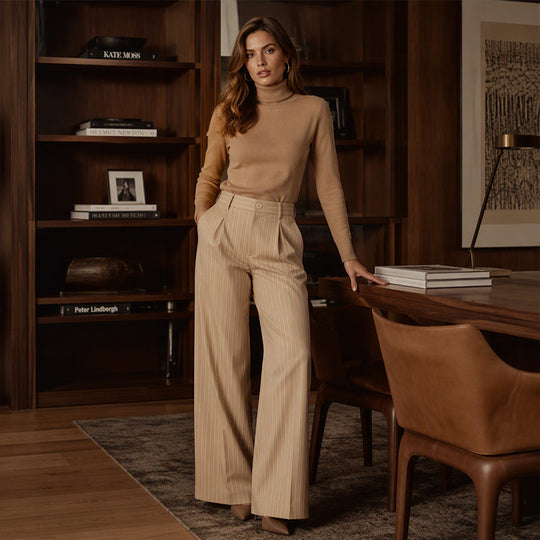 ✨Hot Sale 50% OFF 👖Women's High-Waisted Striped Wide-Leg Pants