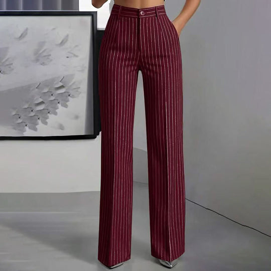 ✨Hot Sale 50% OFF 👖Women's High-Waisted Striped Wide-Leg Pants