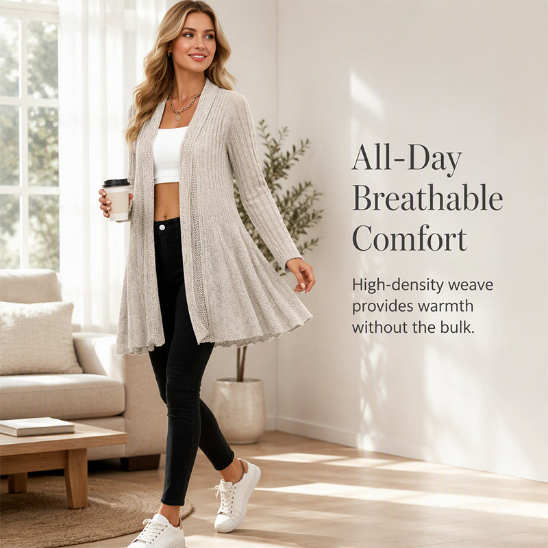 🌸🧥New Arrivals - Elegant Open Cardigan with Knit Texture – Soft Comfort & Versatile Style for Any Occasion