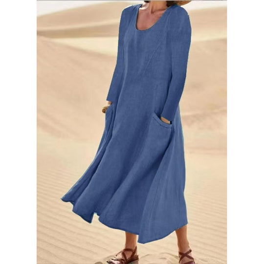 👗 50% OFF NOW! Women's Solid Color Long Sleeve Dress