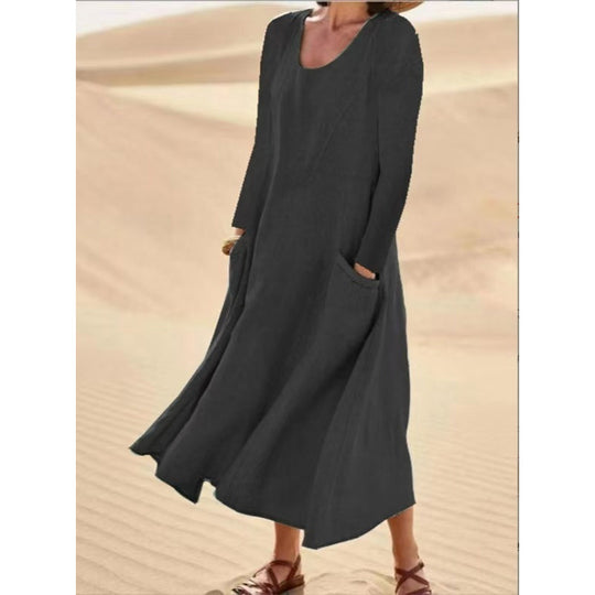 👗 50% OFF NOW! Women's Solid Color Long Sleeve Dress