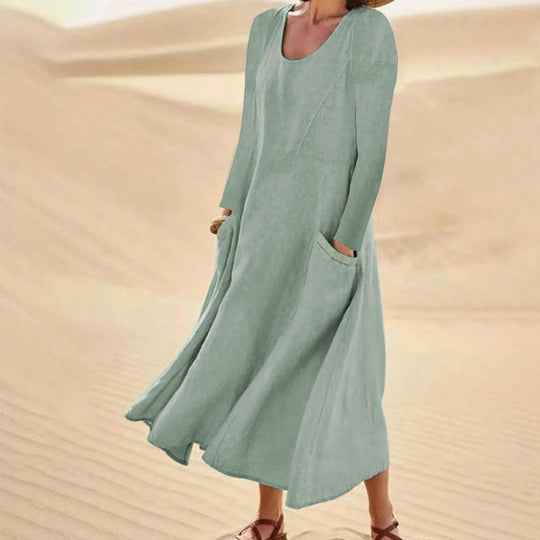 👗 50% OFF NOW! Women's Solid Color Long Sleeve Dress