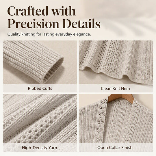 Women's Elegant Open Front Cardigan