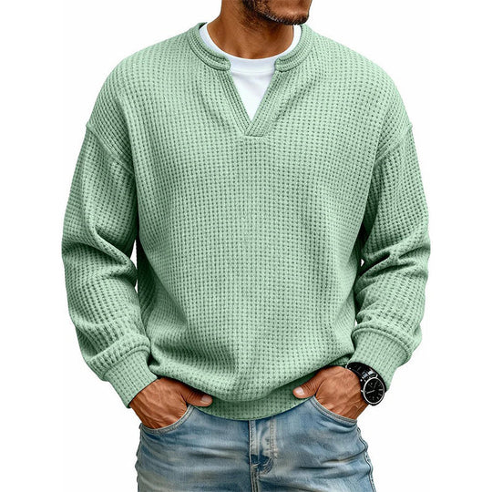 👕 Layered Comfort Waffle Tee – Textured, Relaxed & Effortlessly Put-Together