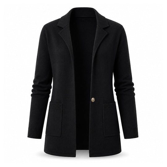 ✨ Blazer Look, Cardigan Comfort | Women's Lapel-Collar Knit Cardigan