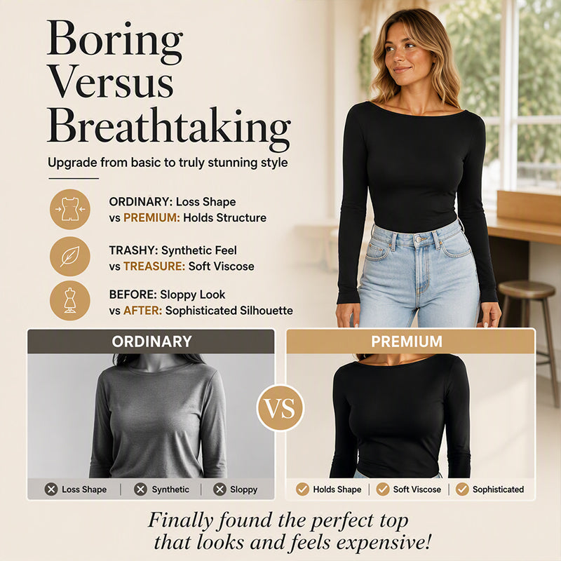 🧶 Ribbed Texture, Easy Elegance | Women's Boat-Neck Knit Top