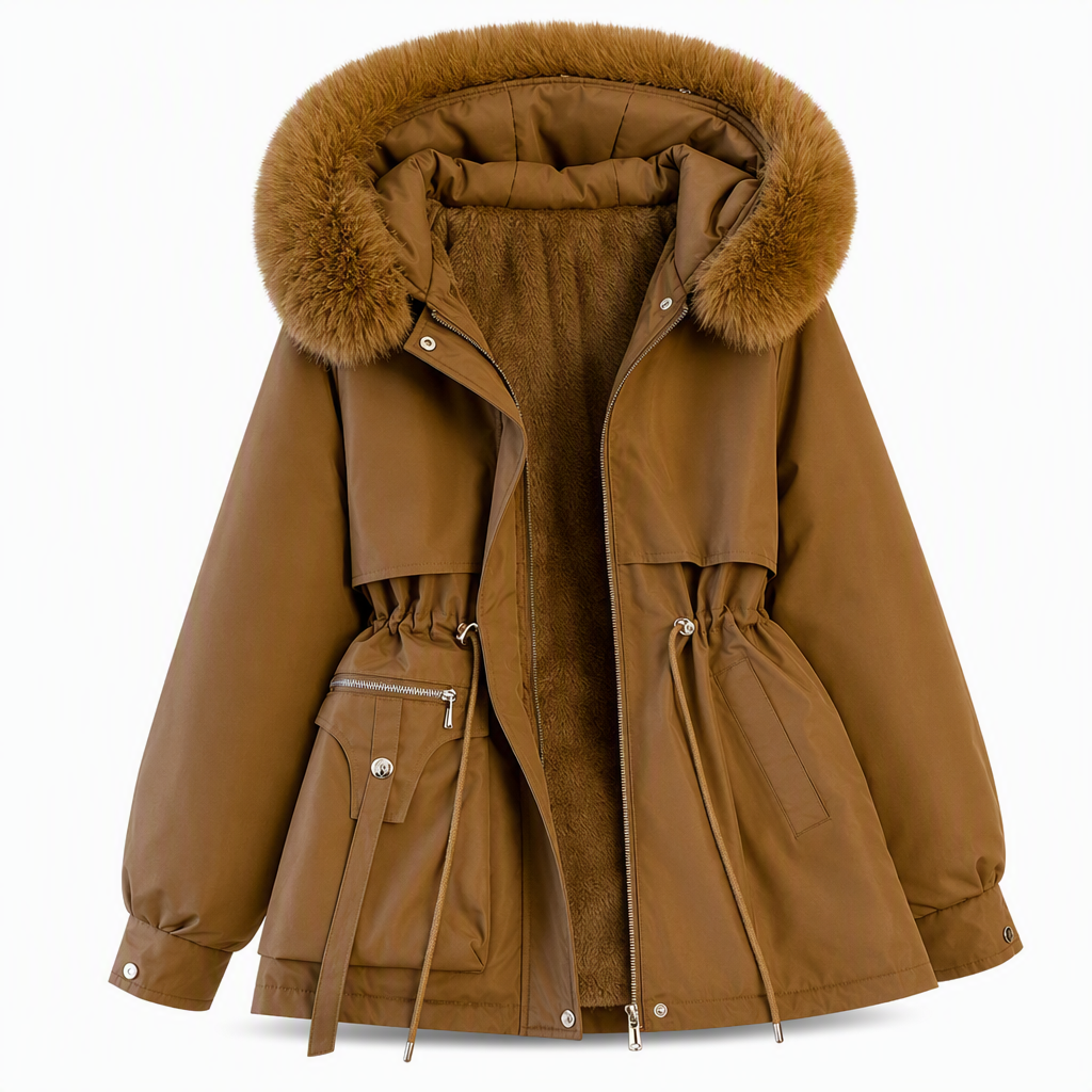 🔥Women's Winter Faux Fur Padded Parka ❄️Cozy Fleece Lined Winter Jacket