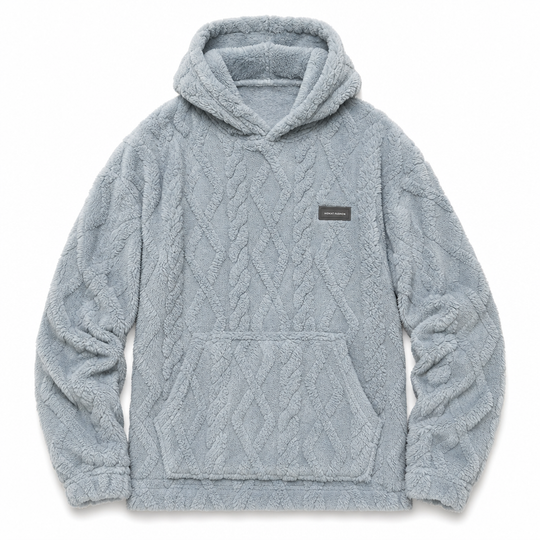 🧥Men's Winter Fleece Lined Hoodie Jacquard Pattern Long Sleeve Pullover Sweatshirt for Casual Outdoor Wear