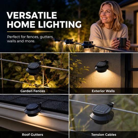 ☀️Solar Outdoor Accent Light – no wiring, no electricity bills. 3 LEDs auto-light up gutters, fences & walls at night. Simple, safe, solar! 🏡✅