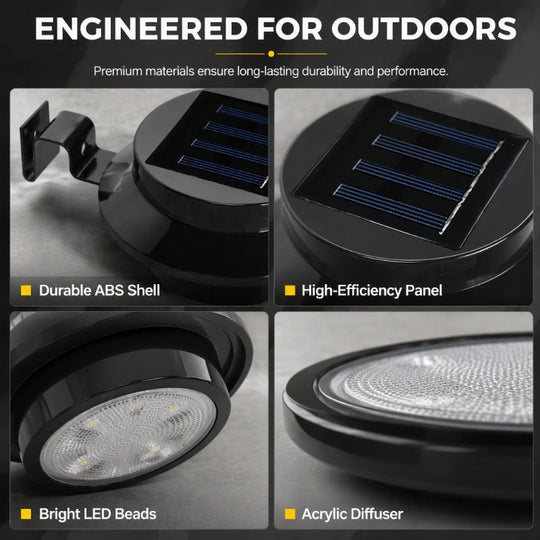 ☀️Solar Outdoor Accent Light – no wiring, no electricity bills. 3 LEDs auto-light up gutters, fences & walls at night. Simple, safe, solar! 🏡✅